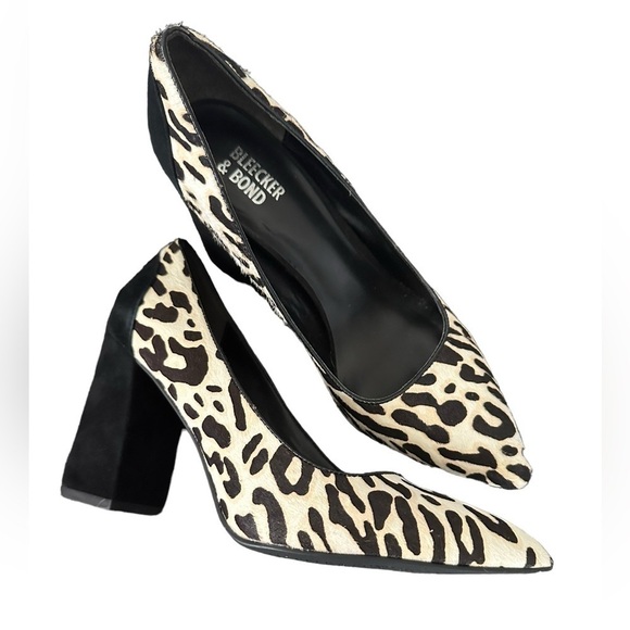 Bleecker & Bond Megan animal print pointed pumps size 7 - Picture 1 of 9